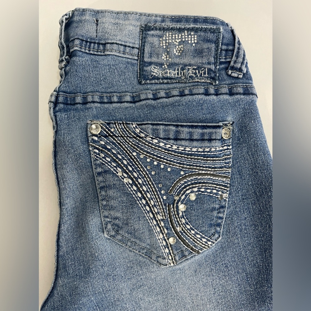 Secretly Evil Denim Women’s Junior Jeans Size 3 Studded Jeweled
